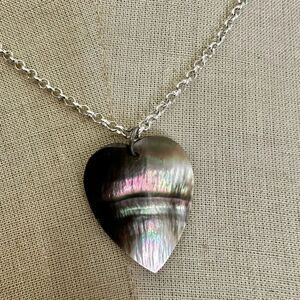 Abalone heart pendant necklace
